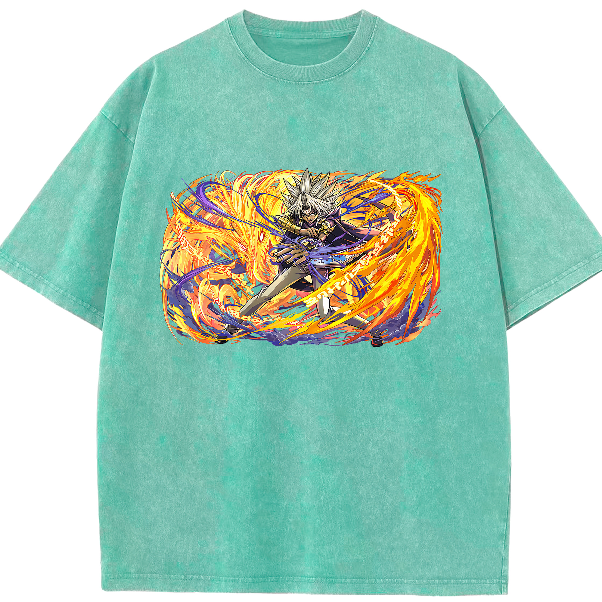 （画像用） 遊☆戯☆王 Yu-Gi-Oh! 綿100% ヴィンテージ風 半袖Tシャツ（フロントプリント）